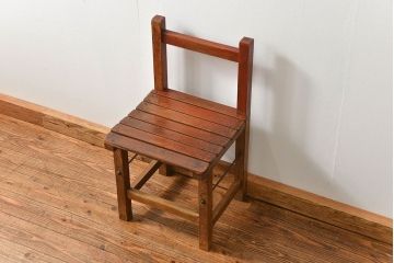 アンティーク家具　古い木のペンキのはげたアンティークチェア1脚　(椅子、イス)