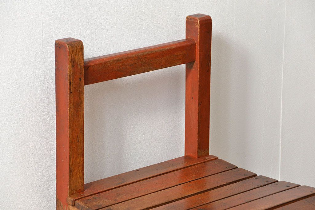 アンティーク家具　古い木のペンキのはげたアンティークチェア1脚　(椅子、イス)