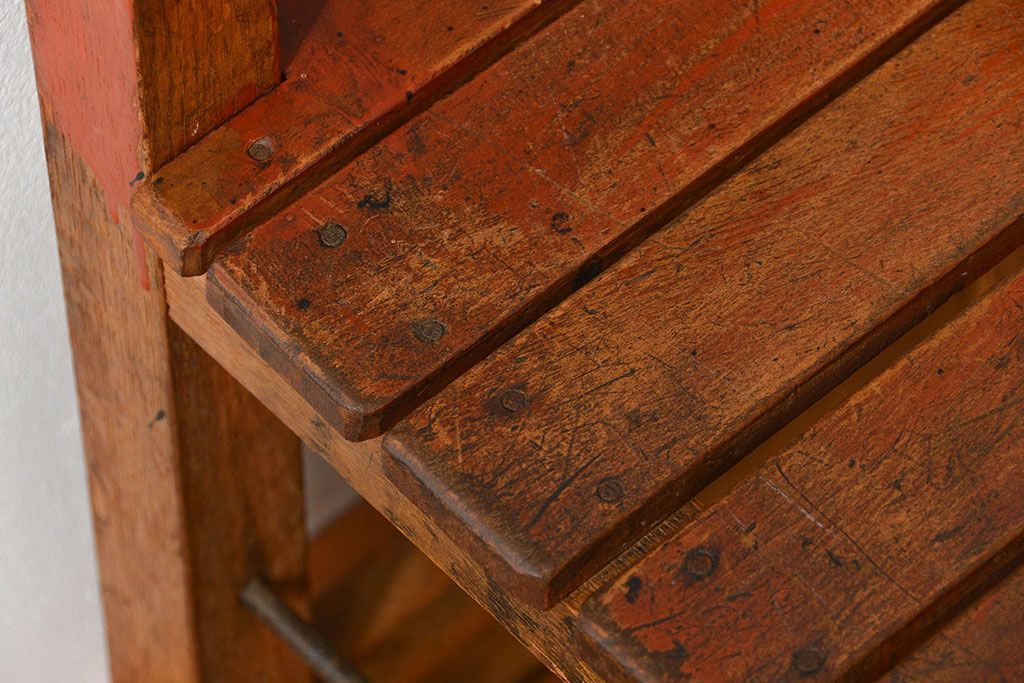 アンティーク家具　古い木のペンキのはげたアンティークチェア1脚　(椅子、イス)