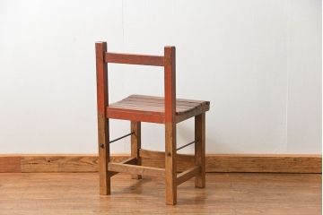 アンティーク家具　古い木のペンキのはげたアンティークチェア1脚　(椅子、イス)