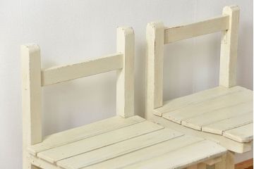 アンティーク家具　アンティークペイント　小振りでかわいいチェア2脚セット(椅子、イス)