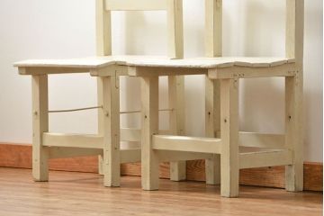 アンティーク家具　アンティークペイント　小振りでかわいいチェア2脚セット(椅子、イス)