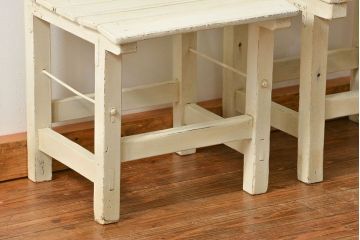 アンティーク家具　アンティークペイント　小振りでかわいいチェア2脚セット(椅子、イス)