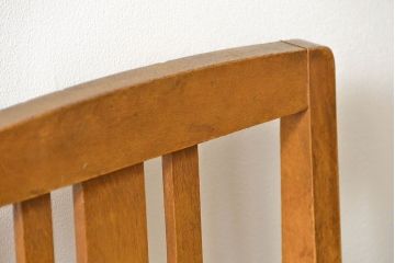 レトロ家具　昭和レトロ アンティークリネン座面のレトロな椅子(3)(イス、チェア)