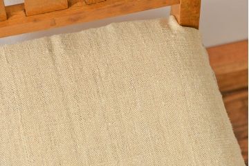 レトロ家具　昭和レトロ アンティークリネン座面のレトロな椅子(3)(イス、チェア)