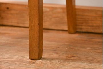 レトロ家具　昭和レトロ アンティークリネン座面のレトロな椅子(3)(イス、チェア)