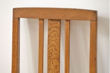 レトロ家具　アンティークリネン座面のレトロな椅子(4)(イス、チェア)