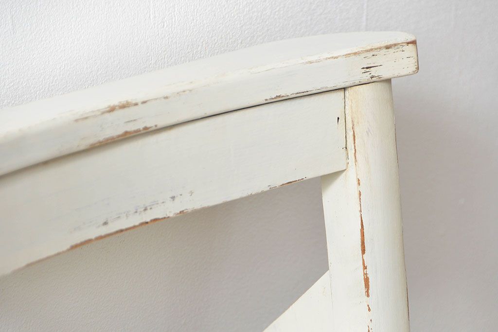 アンティーク家具　アンティークペイント　イギリスチャーチチェア2脚セット(イス、椅子)