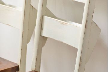 アンティーク家具　アンティークペイント　イギリスチャーチチェア2脚セット(イス、椅子)