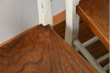 アンティーク家具　アンティークペイント　イギリスチャーチチェア2脚セット(イス、椅子)