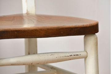 アンティーク家具　アンティークペイント　イギリスチャーチチェア2脚セット(イス、椅子)