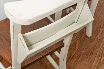 アンティーク家具　アンティークペイント　イギリスチャーチチェア2脚セット(イス、椅子)