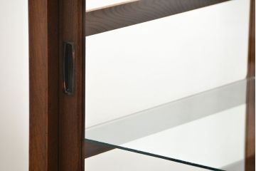 アンティーク家具 アンティーク 特大!古いタモ材 両面開きの上質なガラスケース(ショーケース、飾り棚、陳列棚)