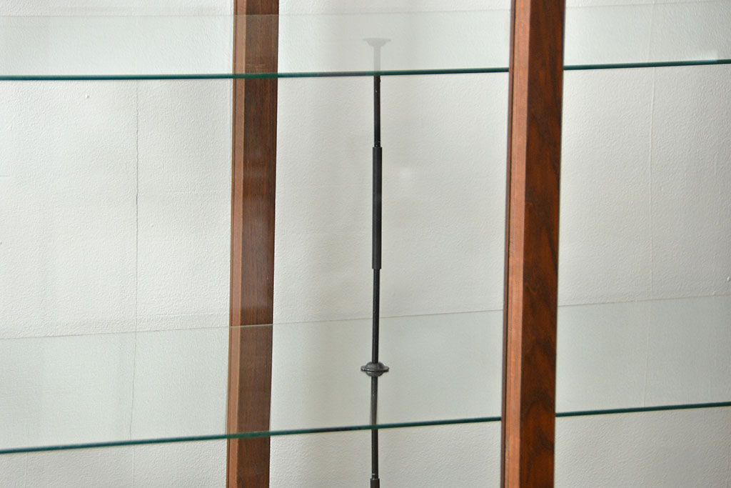 アンティーク家具 アンティーク 特大!古いタモ材 両面開きの上質なガラスケース(ショーケース、飾り棚、陳列棚)