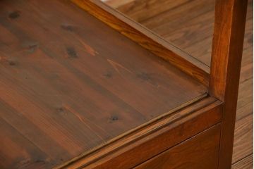 アンティーク家具 アンティーク 特大!古いタモ材 両面開きの上質なガラスケース(ショーケース、飾り棚、陳列棚)