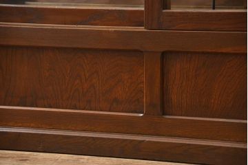 アンティーク家具 アンティーク 特大!古いタモ材 両面開きの上質なガラスケース(ショーケース、飾り棚、陳列棚)