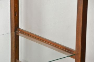 アンティーク家具 アンティーク 特大!古いタモ材 両面開きの上質なガラスケース(ショーケース、飾り棚、陳列棚)