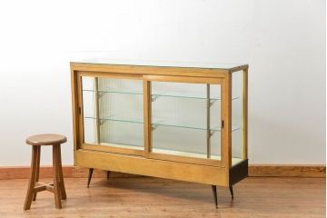 レトロ家具　アンティーク レトロな薄型ガラスケース(1) (ショーケース、飾り棚)