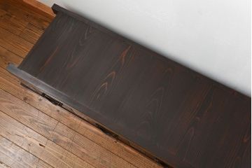 アンティーク家具　古民具・骨董 九尺幅　特大　引き出しローボード(置き床、置床、水屋箪笥、TVボード、テレビ台、キャビネット、収納棚)