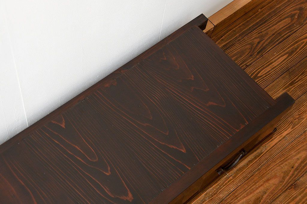 アンティーク家具　古民具・骨董 九尺幅　特大　引き出しローボード(置き床、置床、水屋箪笥、TVボード、テレビ台、キャビネット、収納棚)