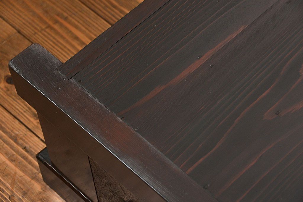 アンティーク家具　古民具・骨董 九尺幅　特大　引き出しローボード(置き床、置床、水屋箪笥、TVボード、テレビ台、キャビネット、収納棚)