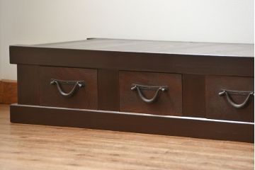 アンティーク家具　古民具・骨董 九尺幅　特大　引き出しローボード(置き床、置床、水屋箪笥、TVボード、テレビ台、キャビネット、収納棚)