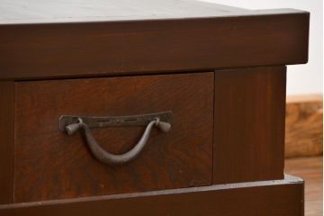 アンティーク家具　古民具・骨董 九尺幅　特大　引き出しローボード(置き床、置床、水屋箪笥、TVボード、テレビ台、キャビネット、収納棚)