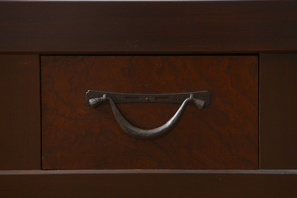 アンティーク家具　古民具・骨董 九尺幅　特大　引き出しローボード(置き床、置床、水屋箪笥、TVボード、テレビ台、キャビネット、収納棚)