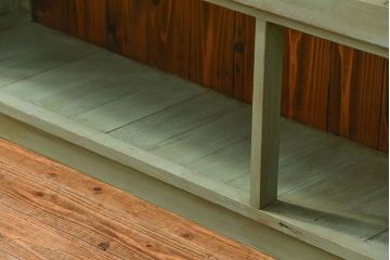 レトロ家具　アンティークペイント 古い商店のレトロな陳列棚(飾り棚、本棚、書棚)