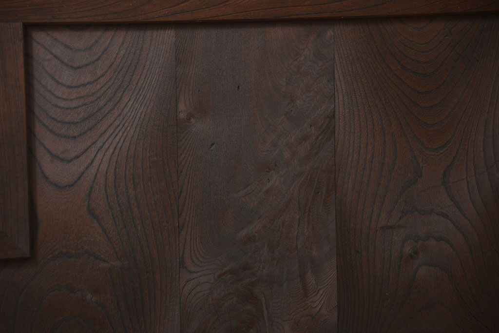 古民具・骨董 総欅材のシンプルな格子蔵戸(玄関戸)