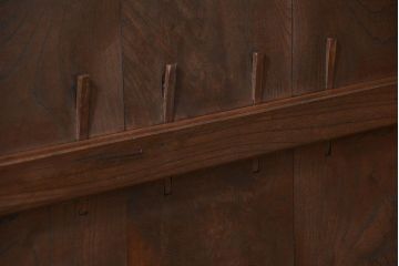 古民具・骨董 総欅材のシンプルな格子蔵戸(玄関戸)