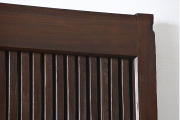 古民具・骨董 ヒノキ材の使い込まれた格子蔵戸(玄関戸)
