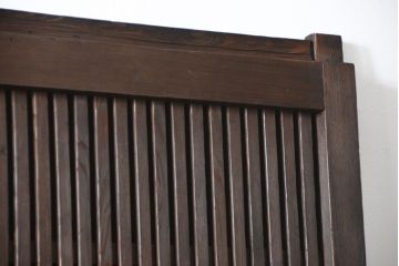 古民具・骨董 ヒノキ材の使い込まれた格子蔵戸(玄関戸)