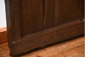 古民具・骨董 ヒノキ材の使い込まれた格子蔵戸(玄関戸)