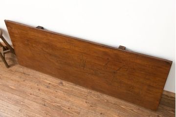 アンティーク家具　古民具・骨董 古い栃の木一枚板(古材、カウンターテーブル、材料)