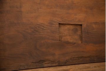 アンティーク家具　古民具・骨董 古い栃の木一枚板(古材、カウンターテーブル、材料)