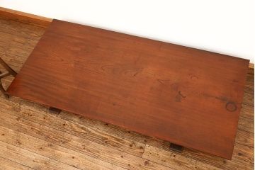 アンティーク家具　 古民具・骨董 天板欅材一枚板　組み立て式テーブル(裁ち板・座卓・作業台)