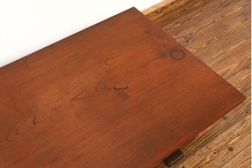 アンティーク家具　 古民具・骨董 天板欅材一枚板　組み立て式テーブル(裁ち板・座卓・作業台)