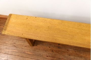 レトロ家具　昭和レトロ 古い木の長椅子(1)(ベンチ、長イス)