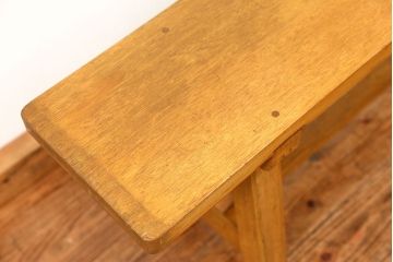 レトロ家具　昭和レトロ 古い木の長椅子(2)(ベンチ、長イス)