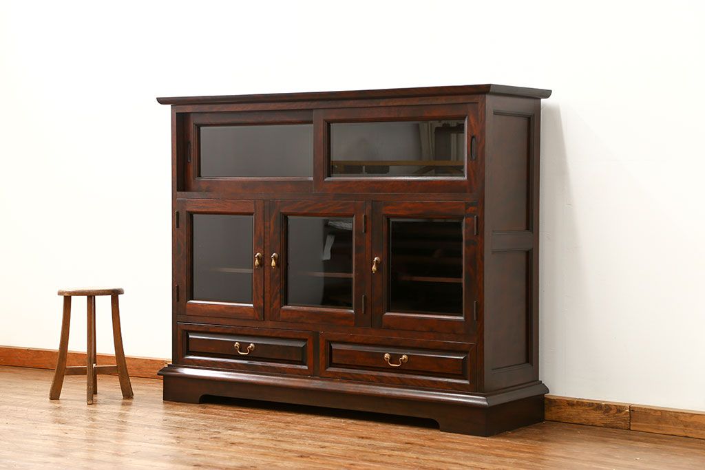 中古　九州民芸家具　サイドボード(サイドキャビネット、収納棚)