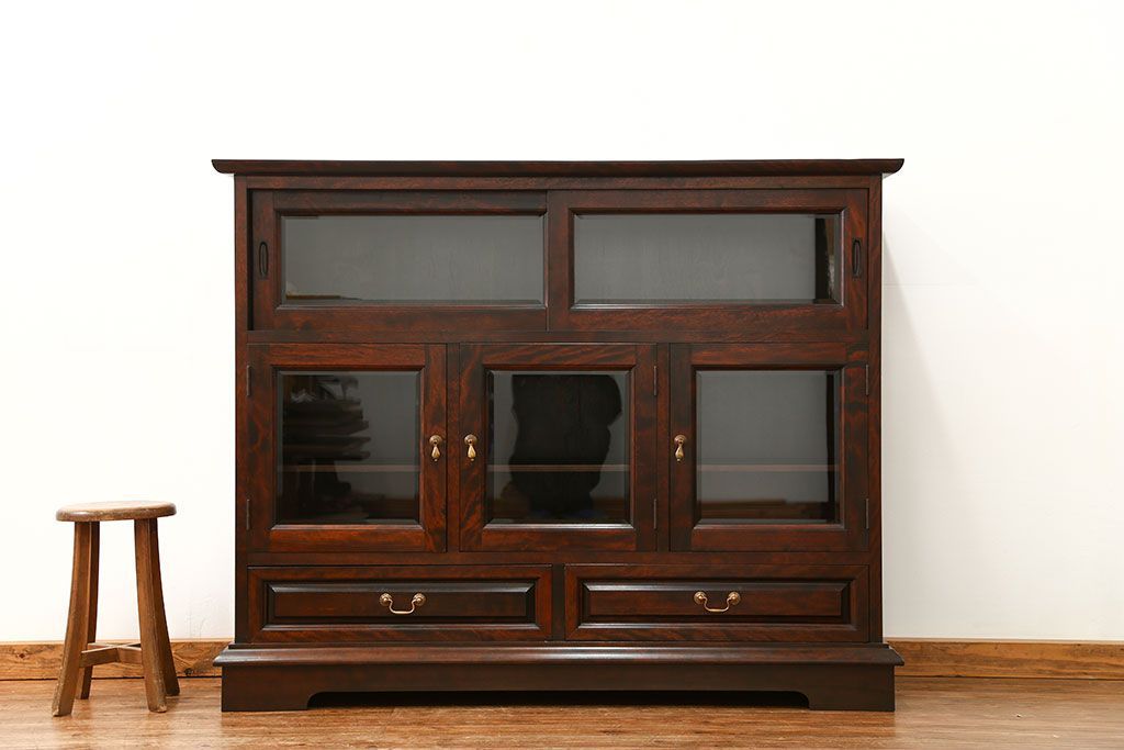 中古　九州民芸家具　サイドボード(サイドキャビネット、収納棚)