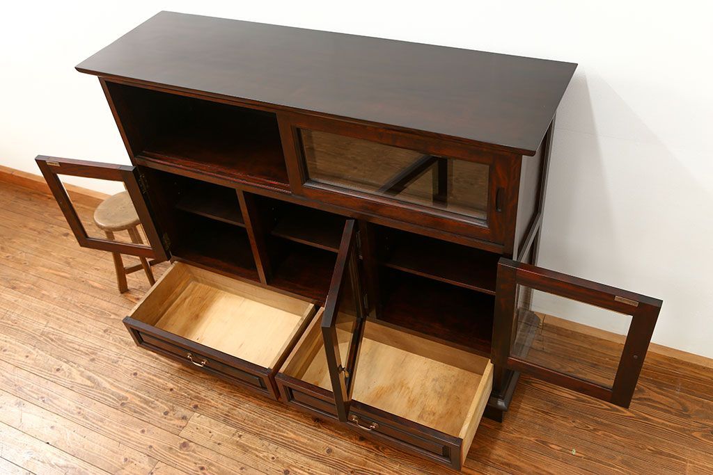 中古　九州民芸家具　サイドボード(サイドキャビネット、収納棚)