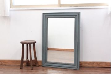 アンティーク雑貨　ラフジュ工房オリジナル　アンティークペイントウォールミラー(1)(鏡、姿見)