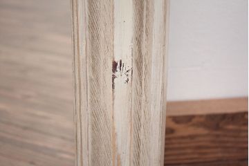 アンティーク雑貨　ラフジュ工房オリジナル　アンティークペイントホワイトウォールミラー(1)(鏡、姿見)