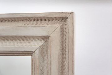 アンティーク雑貨　ラフジュ工房オリジナル　アンティークペイントホワイトウォールミラー(1)(鏡、姿見)