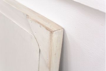 アンティーク雑貨　ラフジュ工房オリジナル　アンティークペイントホワイトウォールミラー(1)(鏡、姿見)