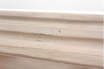 アンティーク雑貨　ラフジュ工房オリジナル　アンティークペイントホワイトウォールミラー(2)(鏡、姿見)