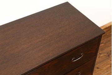 アンティーク家具　アンティーク シックでモダンな前面黒檀の脚付きローチェスト(ローボード) (2)