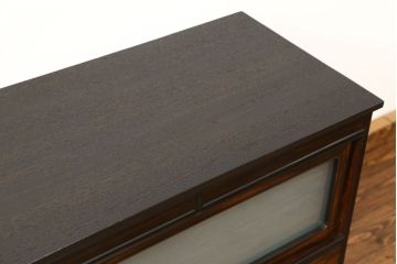 アンティーク家具　アンティーク 前面黒柿材のシックでモダンな脚付きテレビボード(TVボード、ローボード、収納棚)